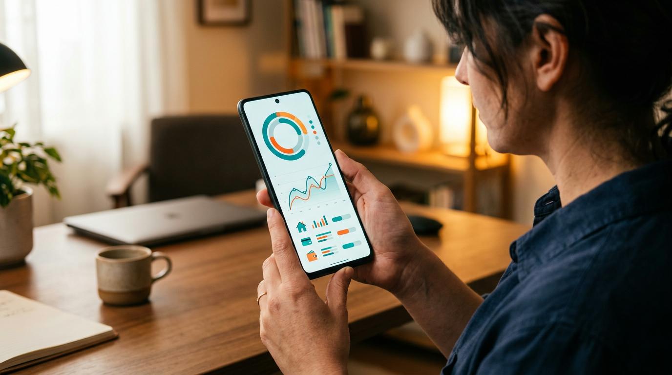 Pessoa consultando o limite diário de transferência no aplicativo do banco em seu celular